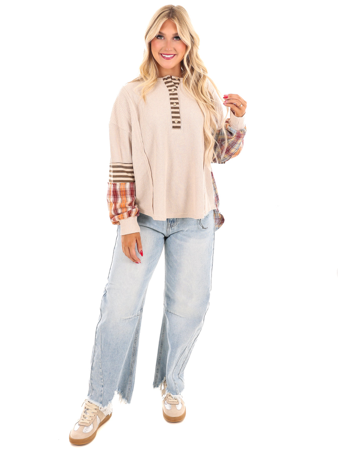 Get A Move On Plaid Thermal Top
