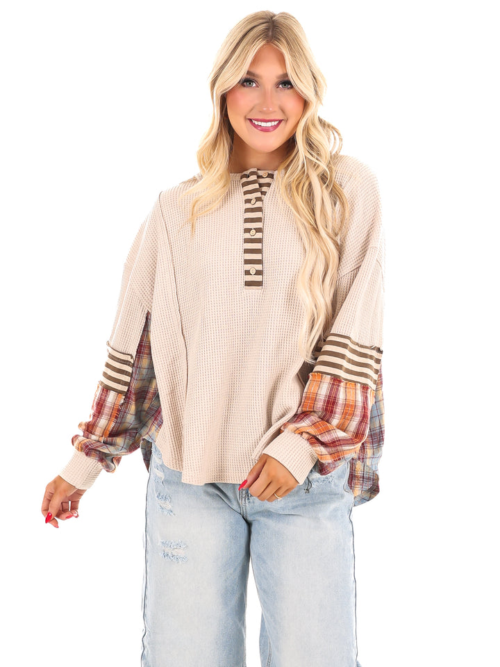 Get A Move On Plaid Thermal Top