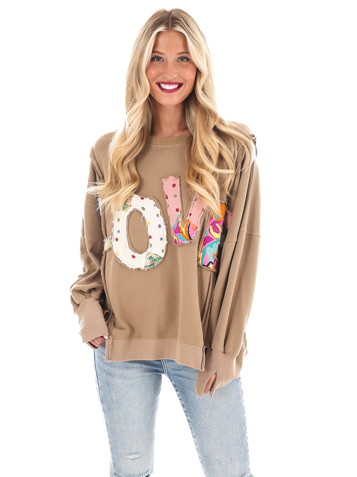 Love One Another Terry Knit Pullover