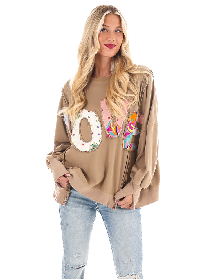 Love One Another Terry Knit Pullover