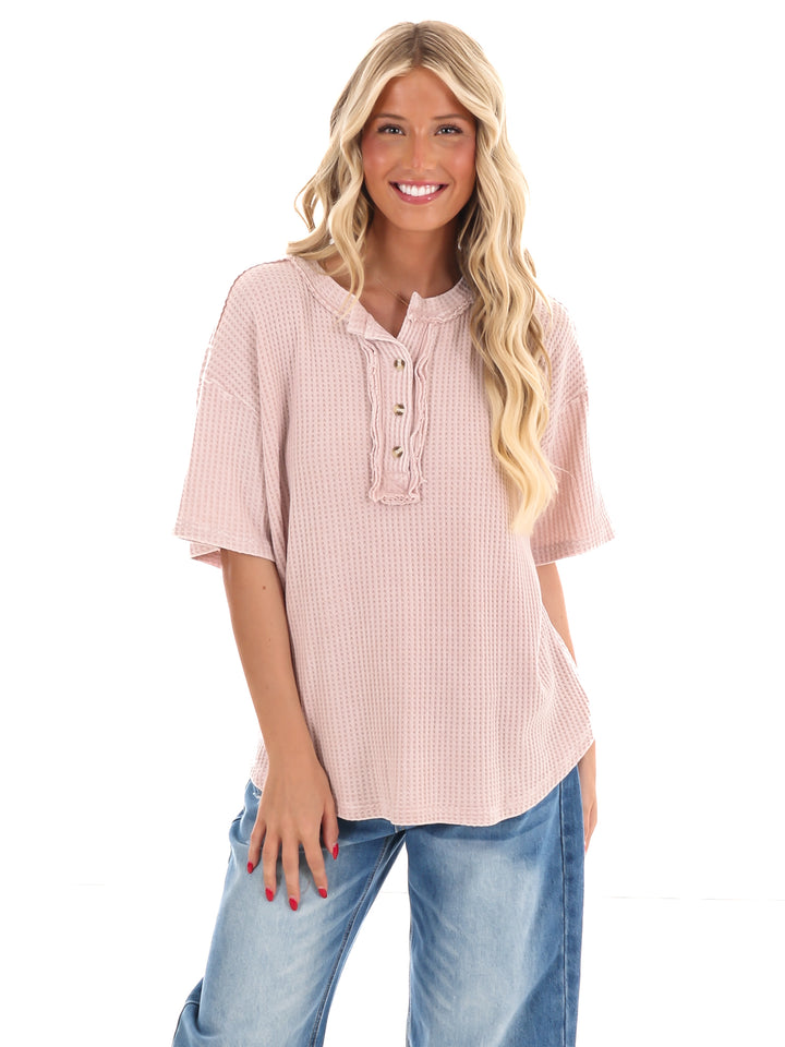 Sunlit Waffle Knit Top