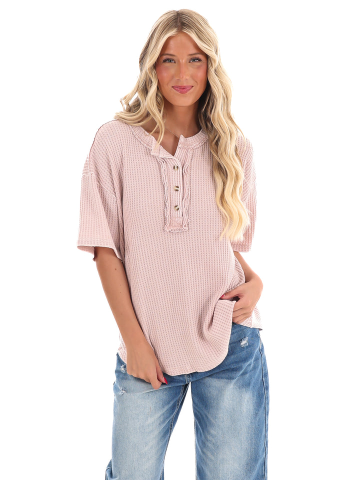 Sunlit Waffle Knit Top