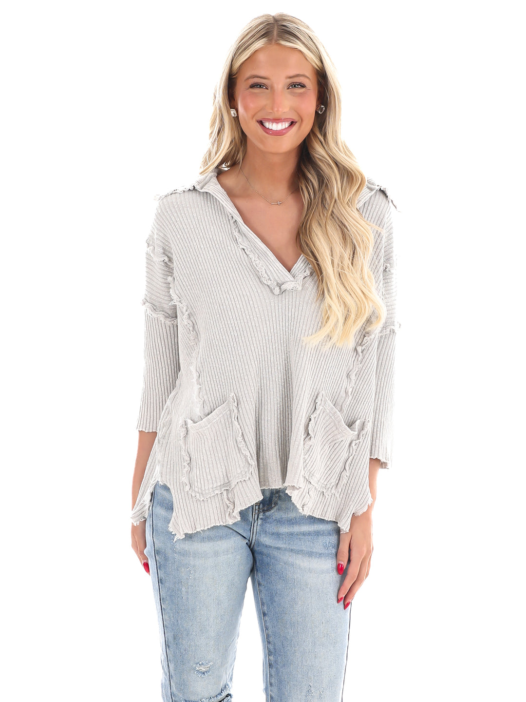 Never Looking Back Ribbed Pullover