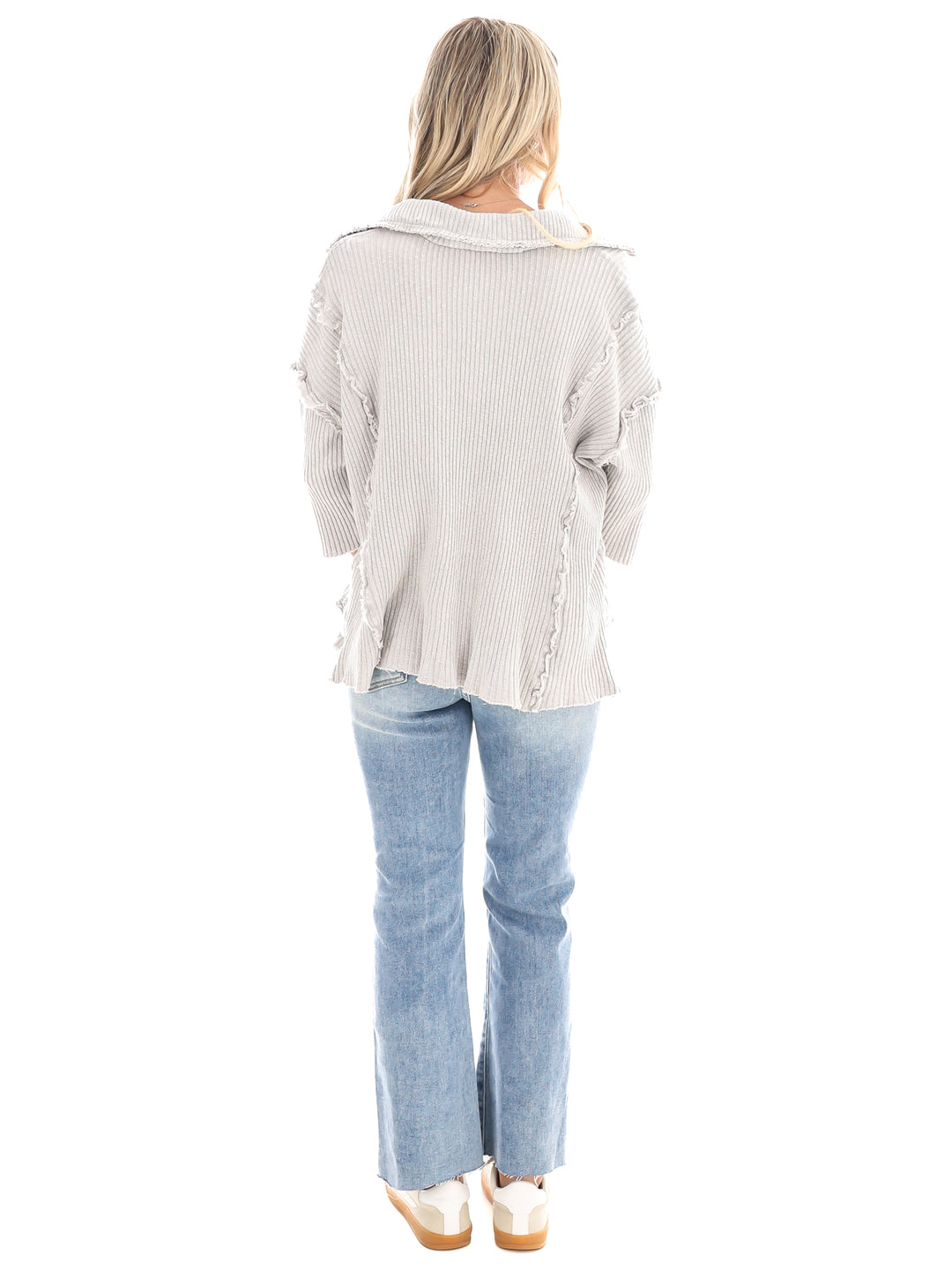 Never Looking Back Ribbed Pullover
