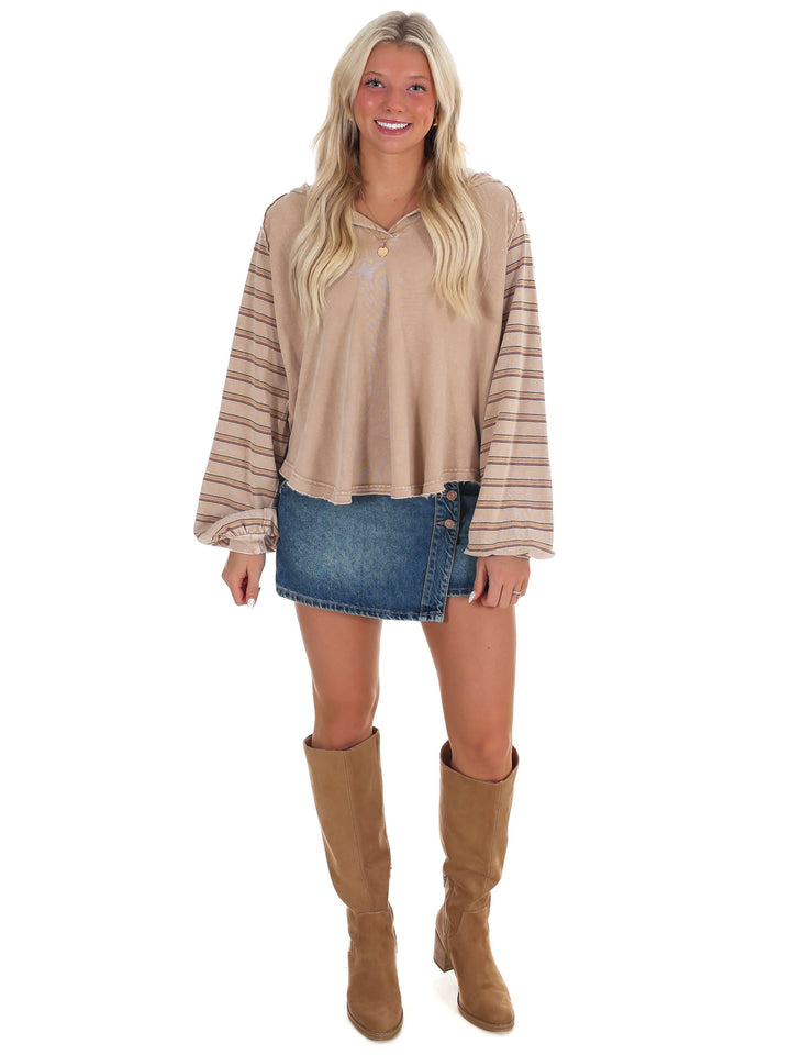 Trailblazer Striped Washed Terry Pullover