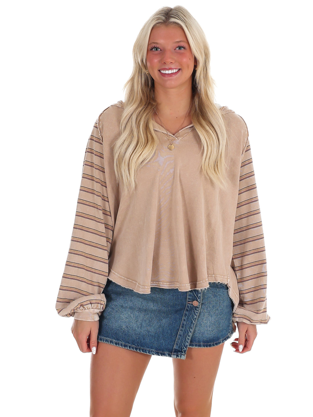 Trailblazer Striped Washed Terry Pullover