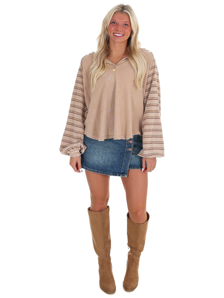 Trailblazer Striped Washed Terry Pullover