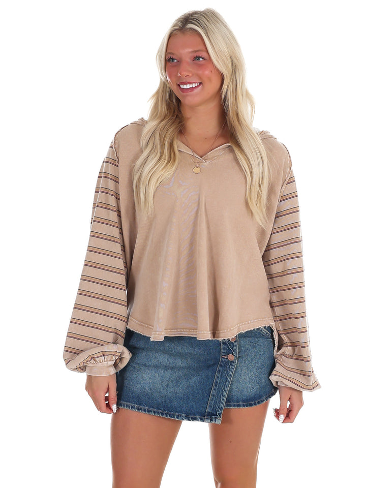 Trailblazer Striped Washed Terry Pullover
