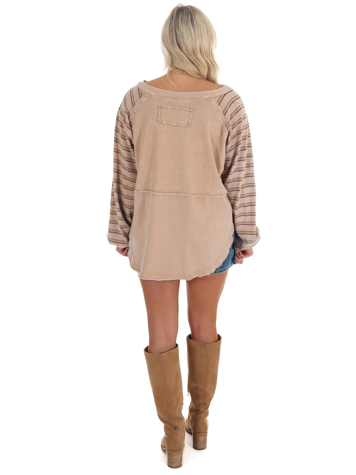 Trailblazer Striped Washed Terry Pullover