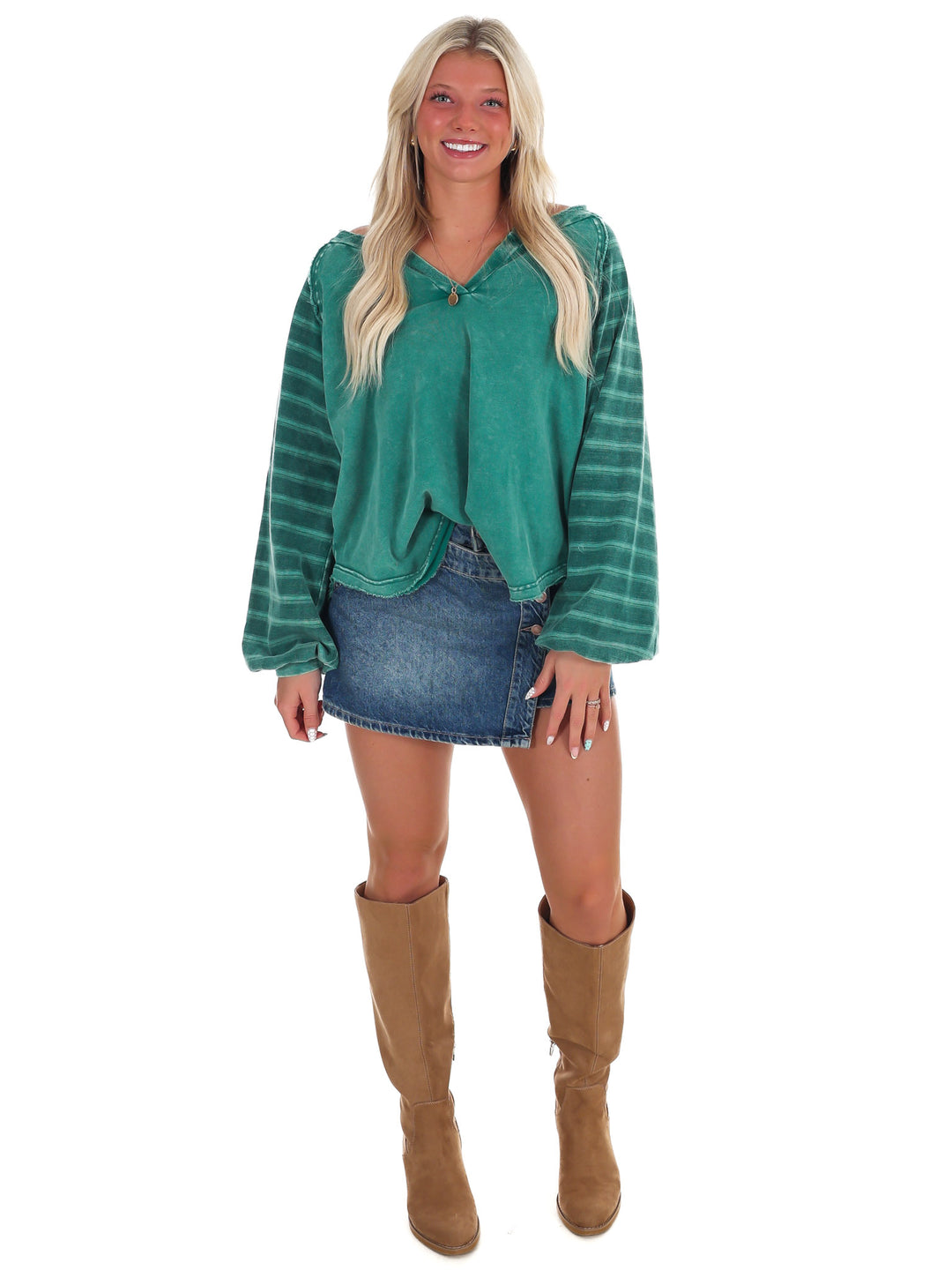 Trailblazer Striped Washed Terry Pullover