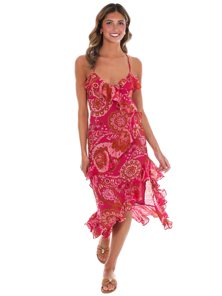 Sunset Muse Ruffle Midi Dress