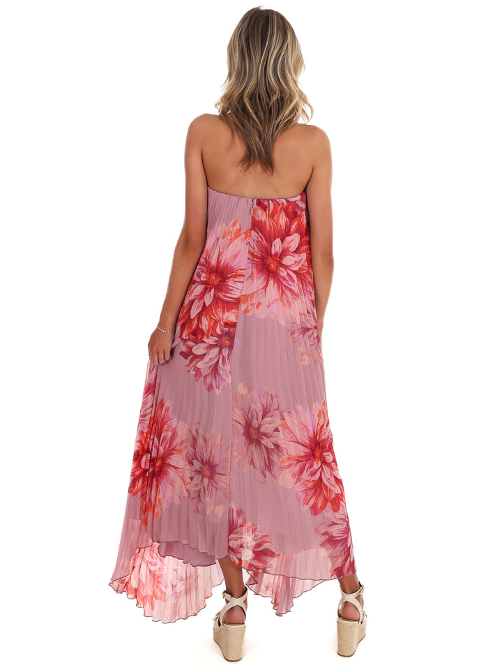 Sweet Blossom Floral Pleated Maxi Dress