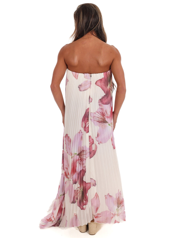 Sweet Blossom Floral Pleated Maxi Dress