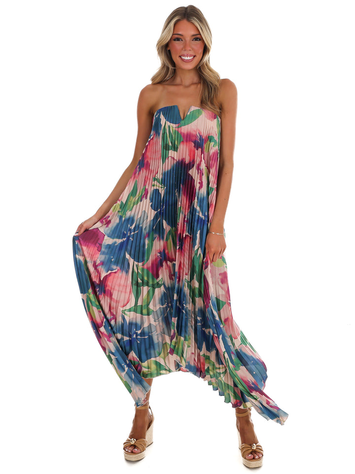 Painted Paradise Pleated Maxi Dress