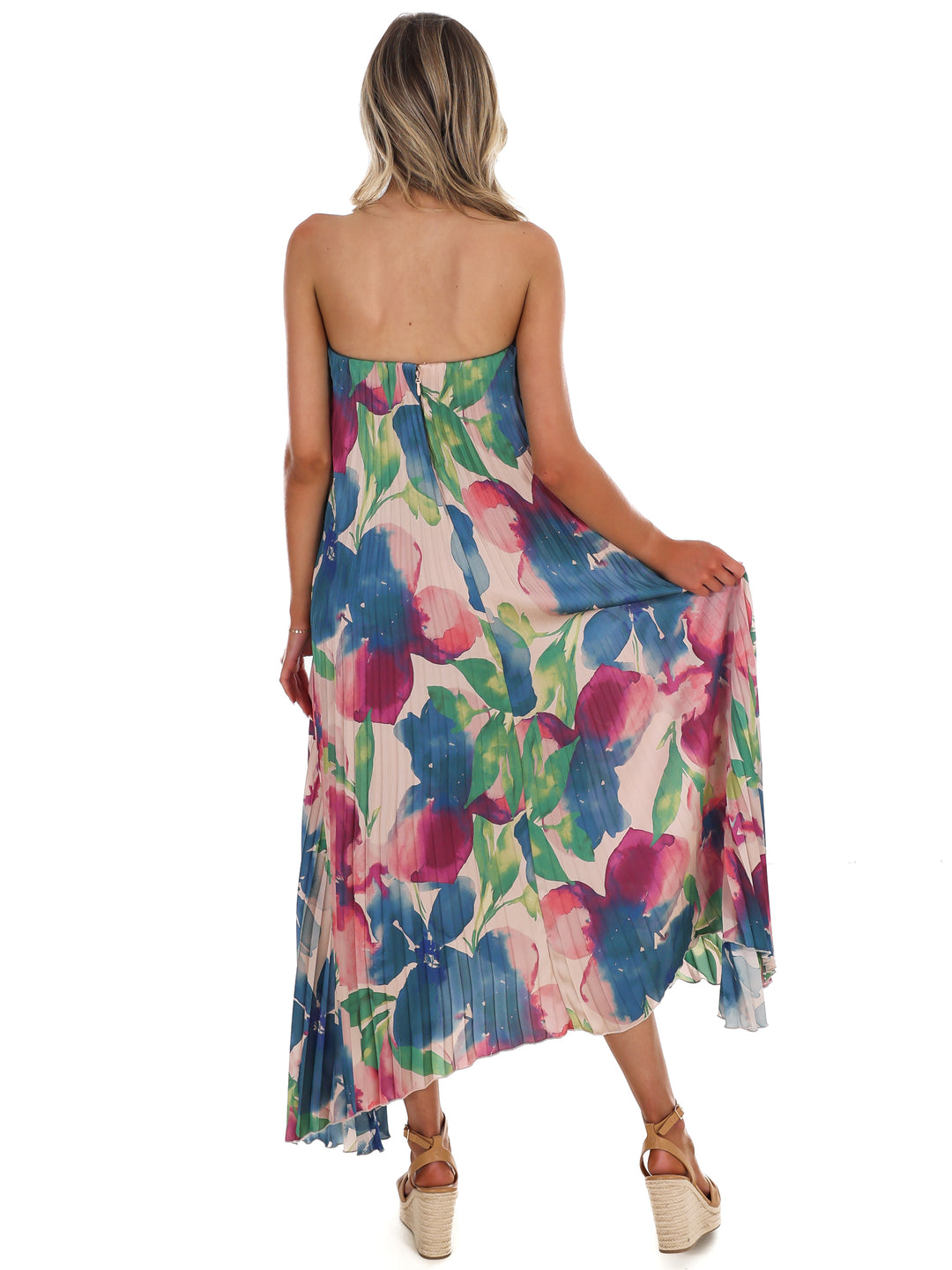 Painted Paradise Pleated Maxi Dress