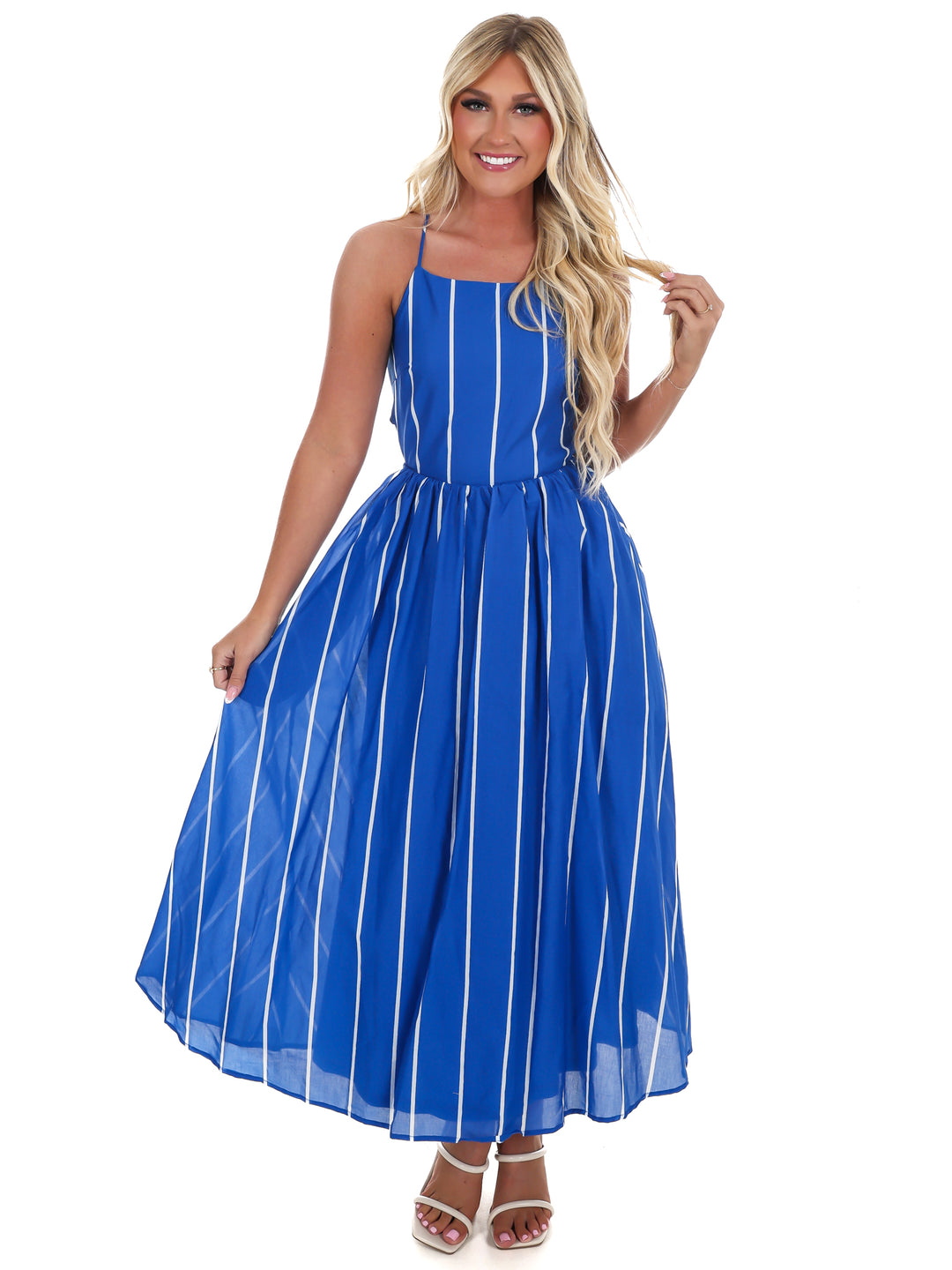 Clean Lines Striped Midi Dress
