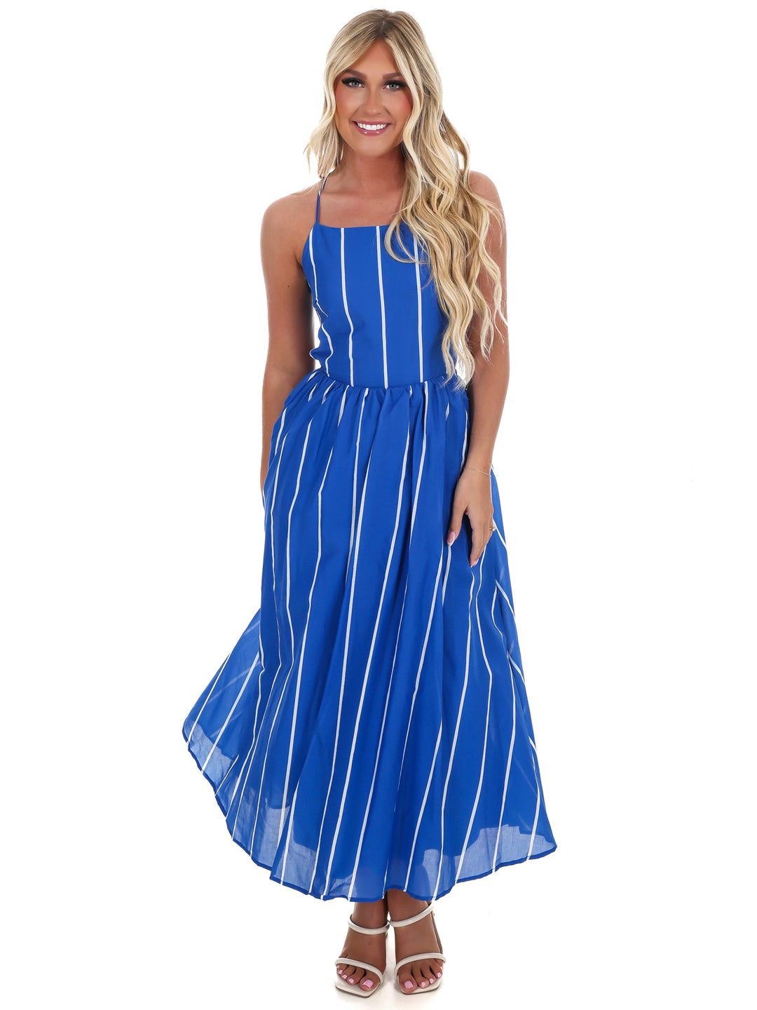 Clean Lines Striped Midi Dress