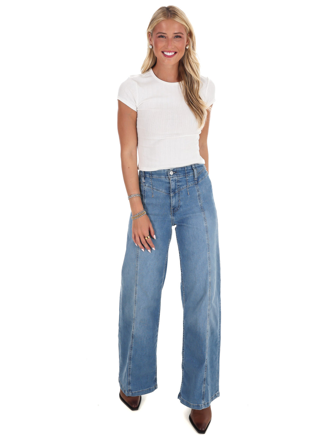 Free People Wait A Minute Baby Tee