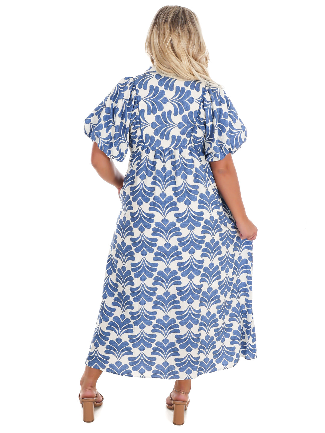 Santorini Stroll Floral Midi Dress