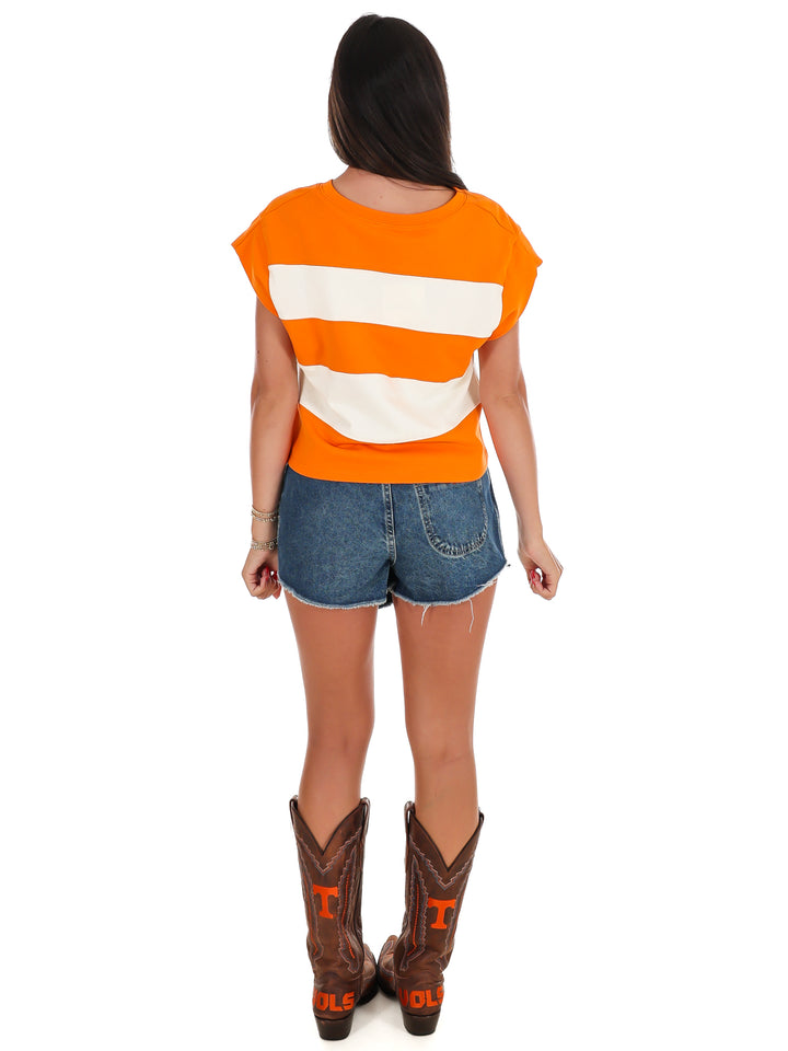 On the Roster Striped Boxy Top