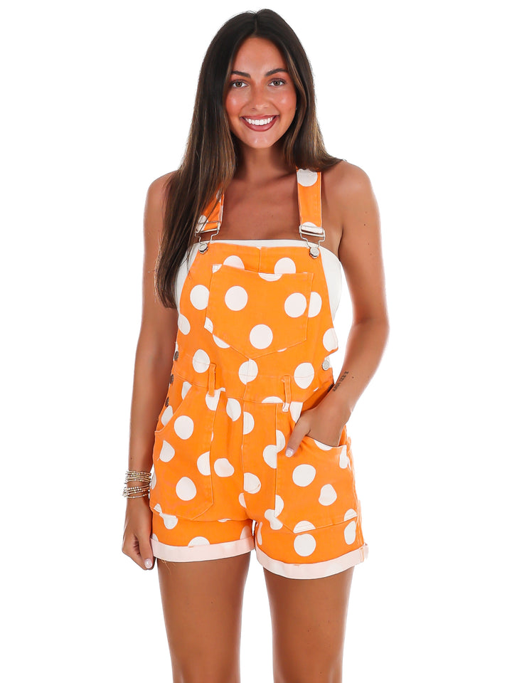 Sideline Style Polka Dot Overalls