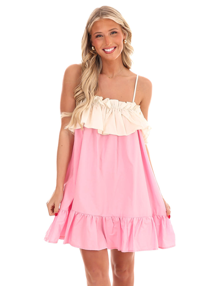 Cross Your Mind Ruffle Babydoll Dress