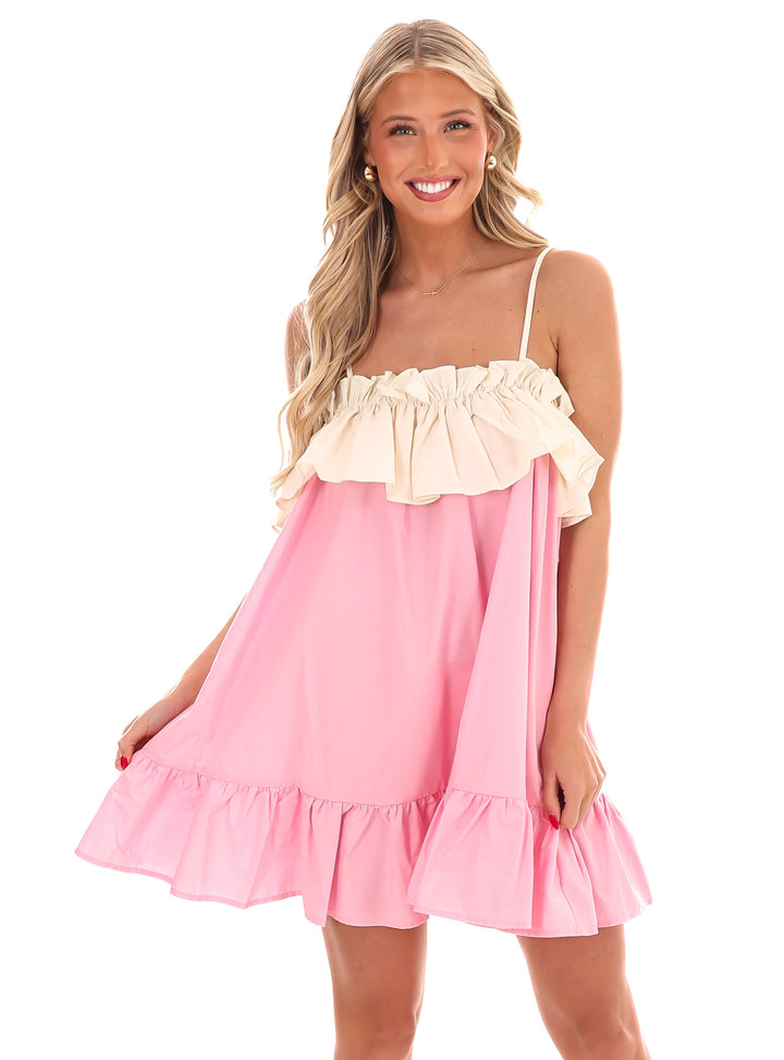 Cross Your Mind Ruffle Babydoll Dress