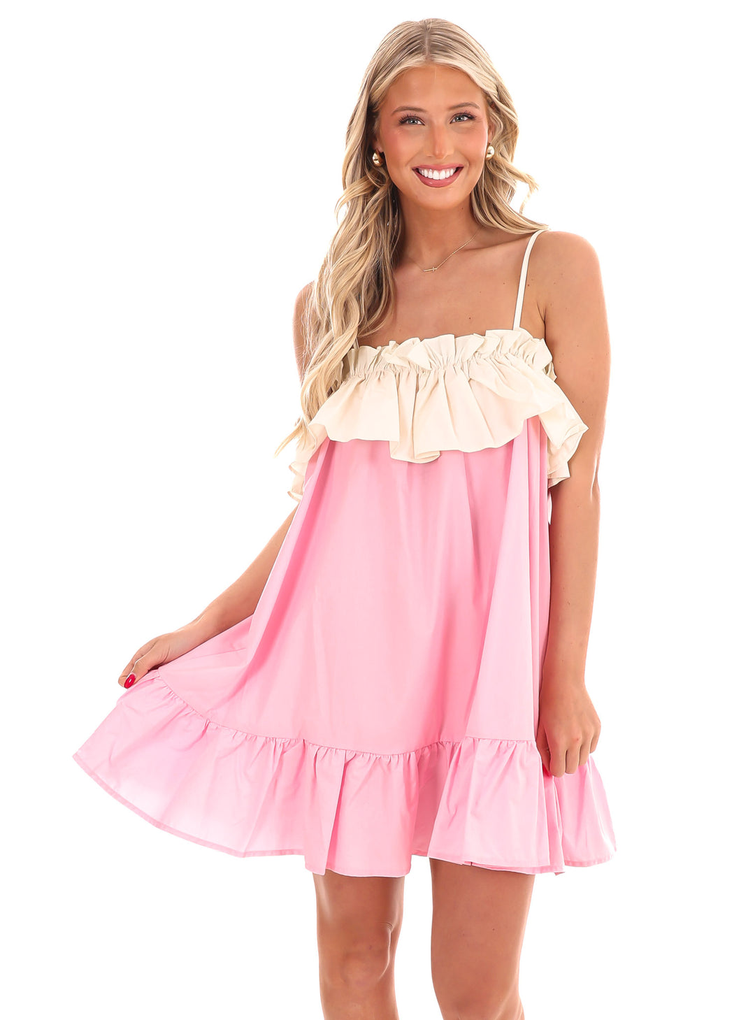 Cross Your Mind Ruffle Babydoll Dress