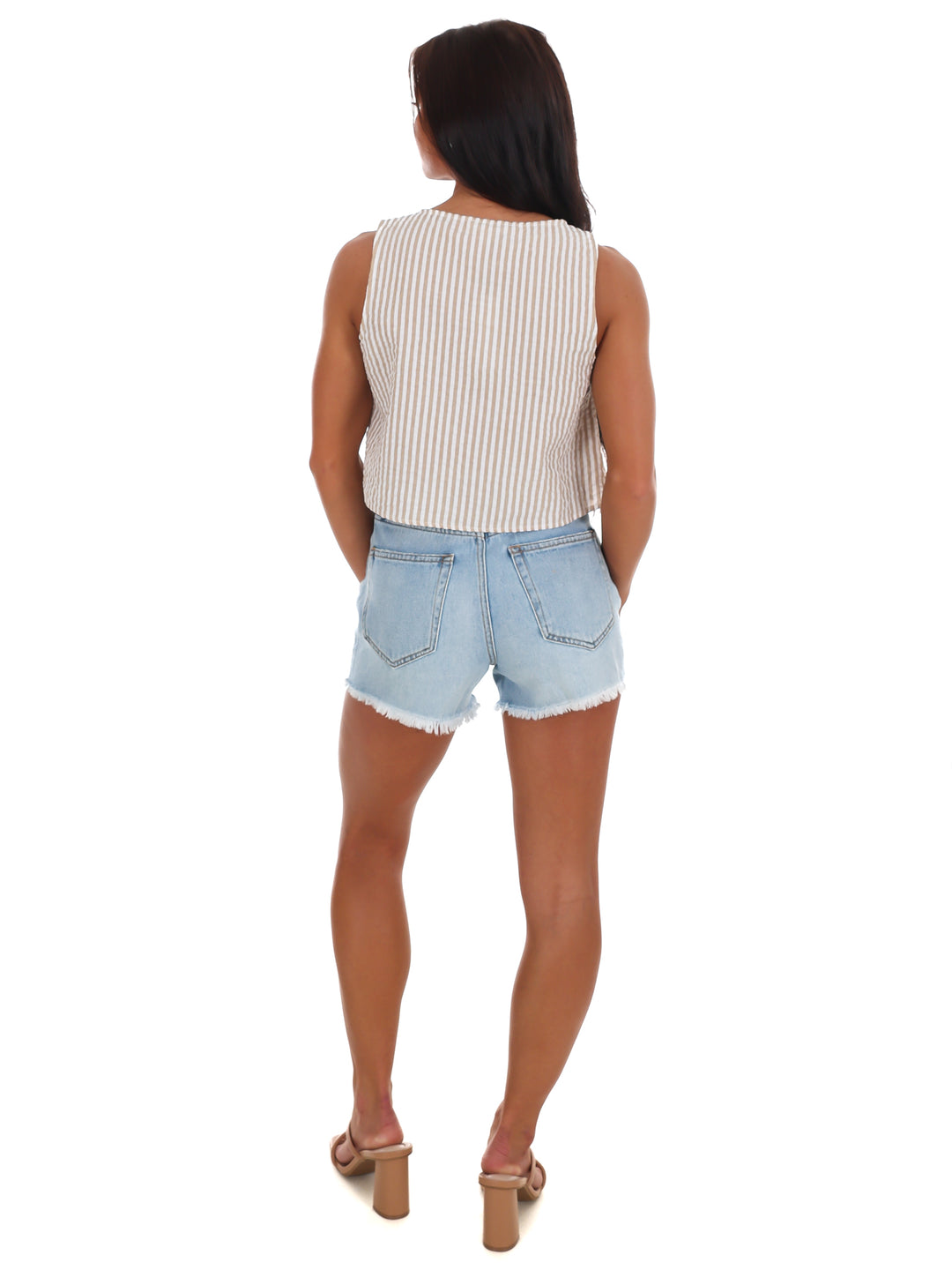Sugar Stripe Bow Crop Top