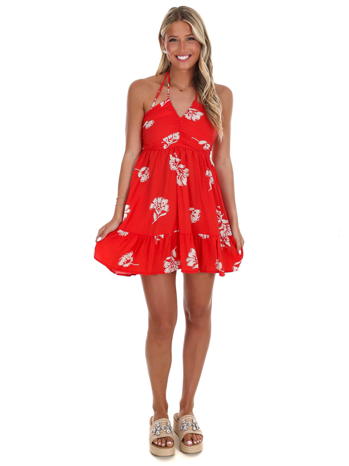 A Moments Notice Halter Mini Dress