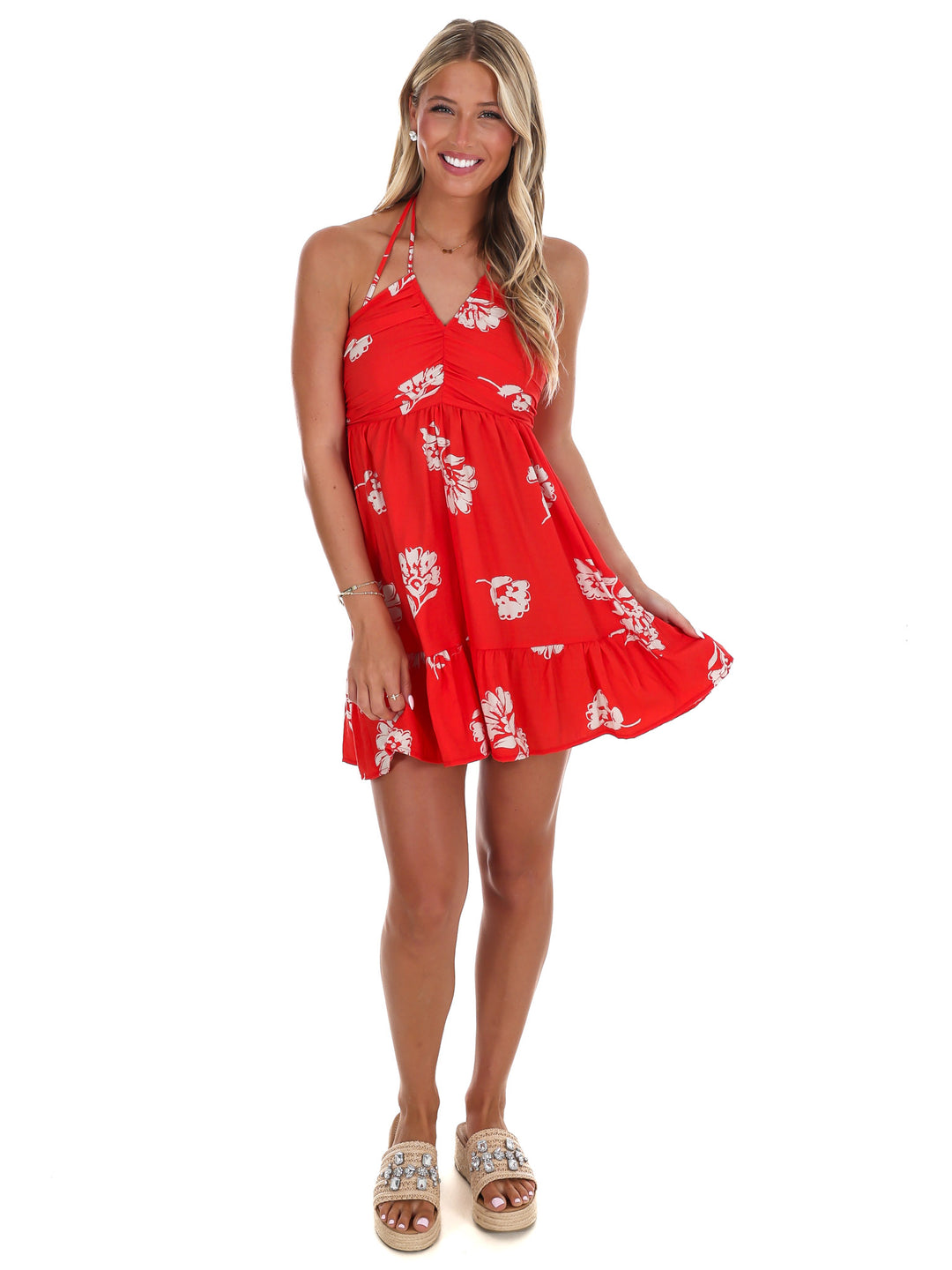 A Moments Notice Halter Mini Dress