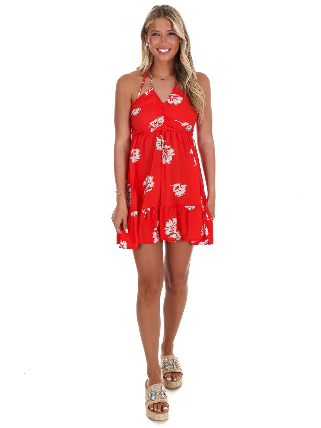 A Moments Notice Halter Mini Dress