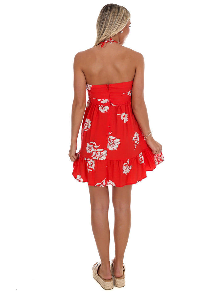 A Moments Notice Halter Mini Dress