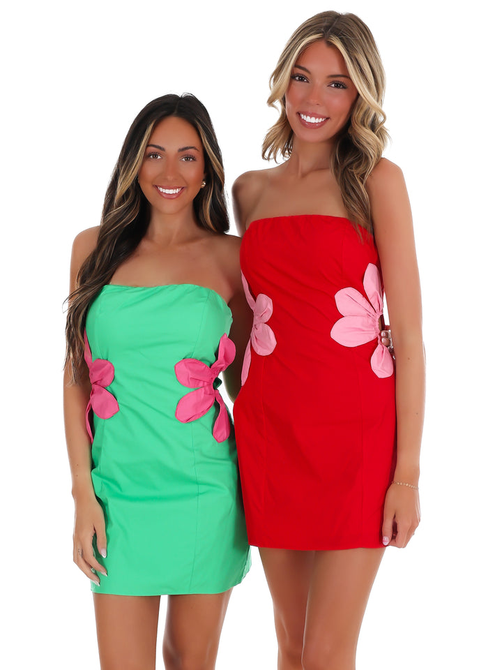 Bloom Babe Strapless Mini Dress