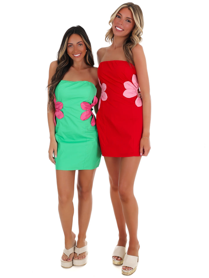 Bloom Babe Strapless Mini Dress
