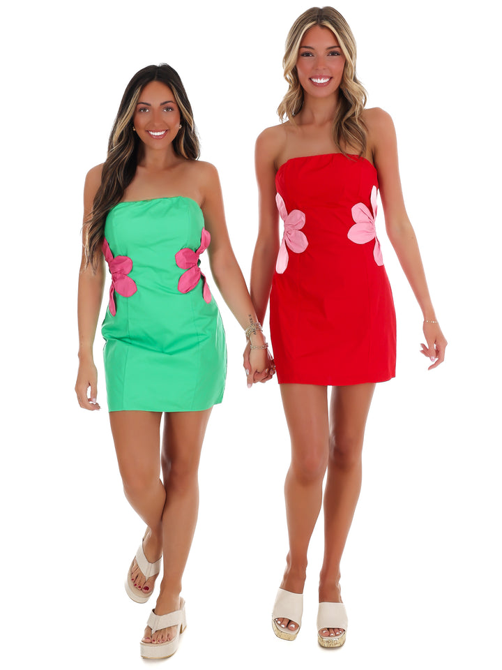 Bloom Babe Strapless Mini Dress