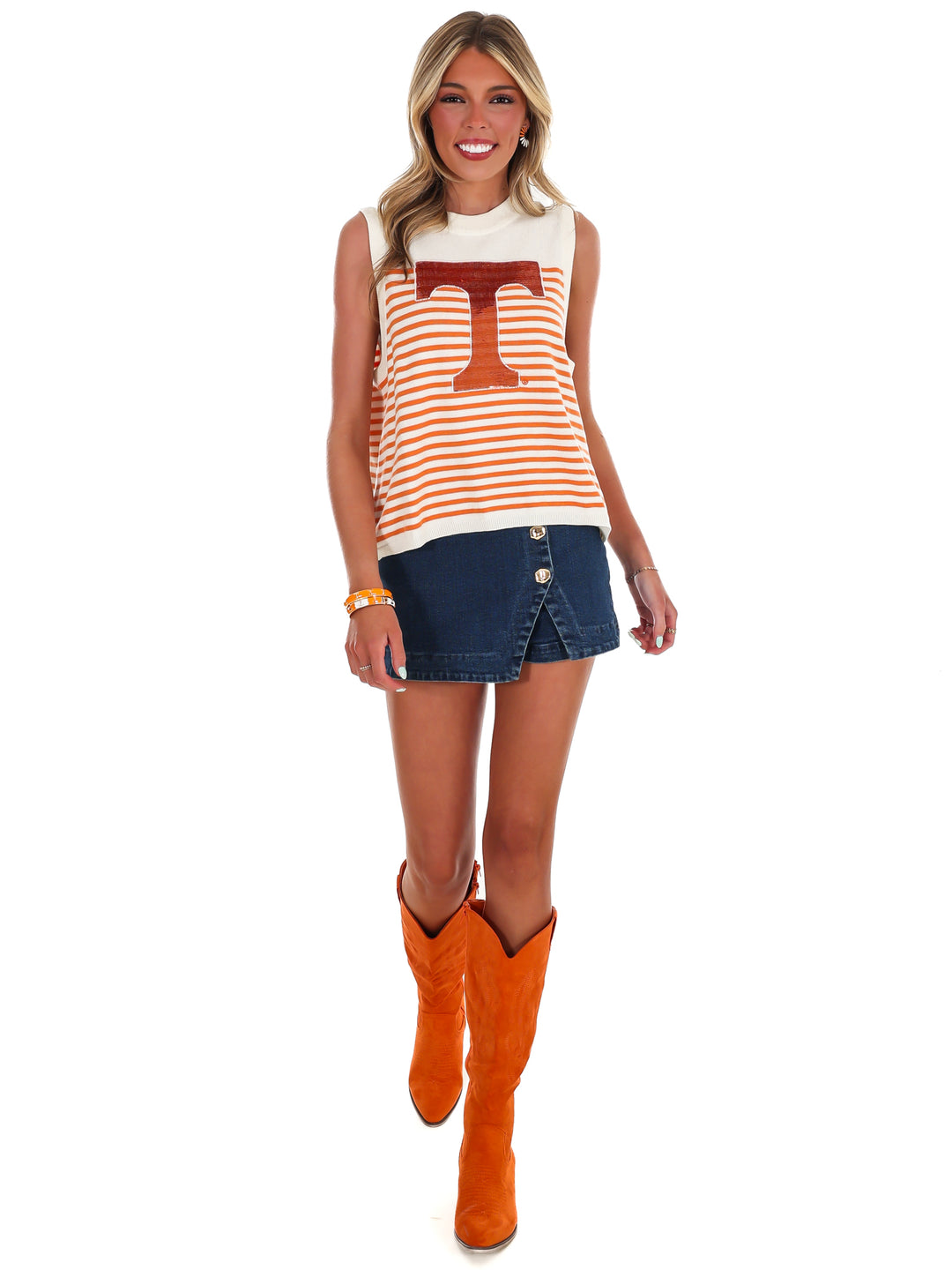 Tennessee Mascot Striped Knit Tank