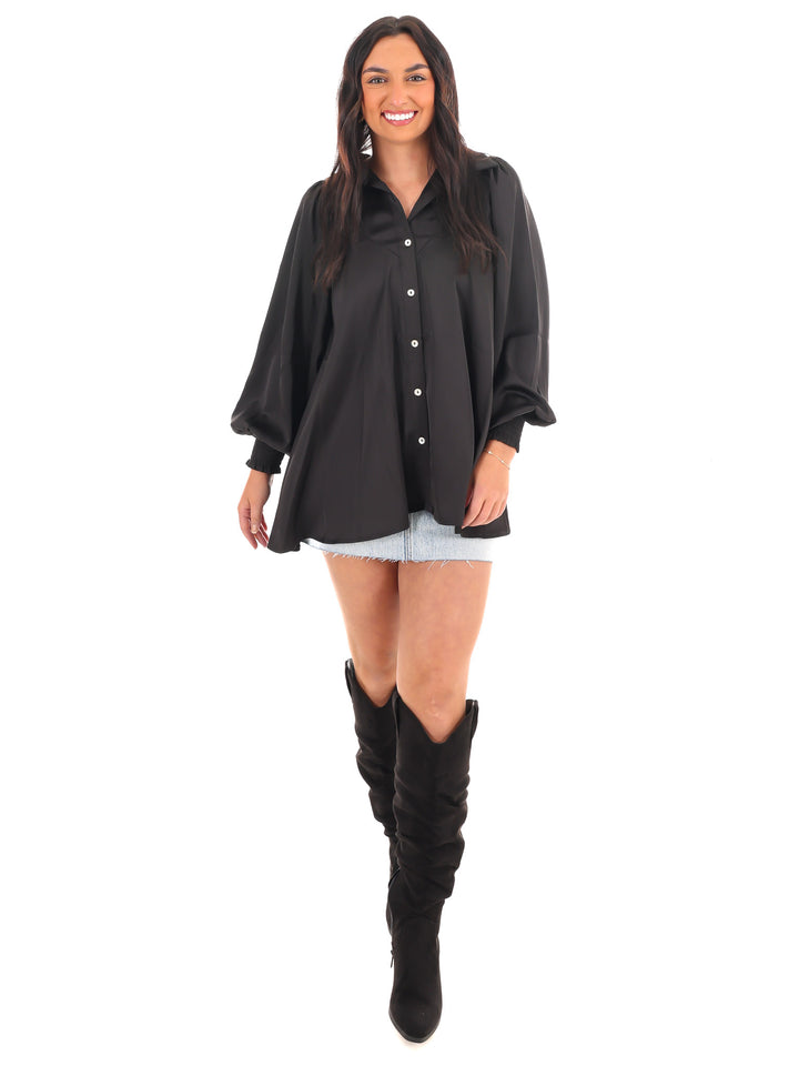 Soft Satin Loose Fit Top