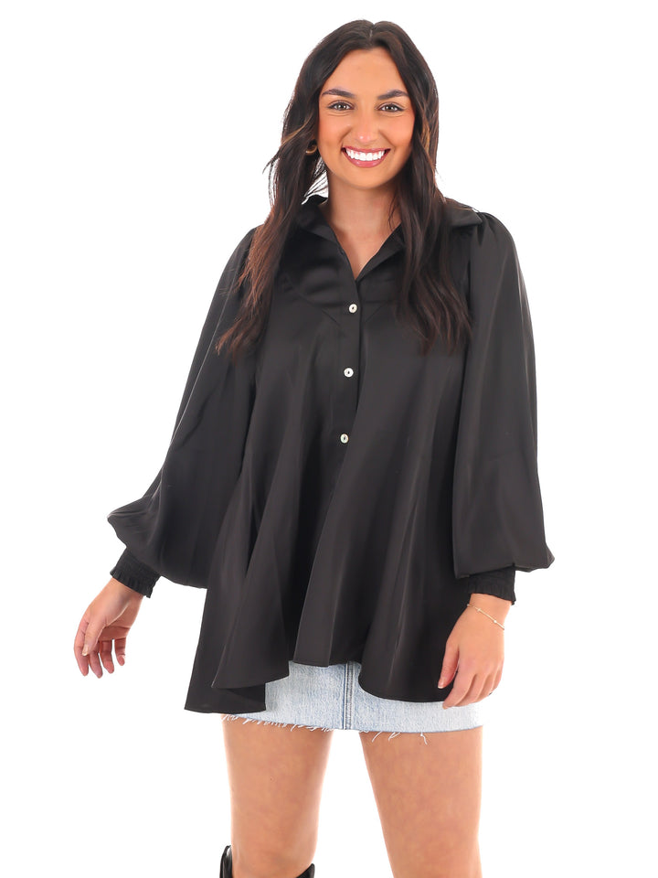 Soft Satin Loose Fit Top
