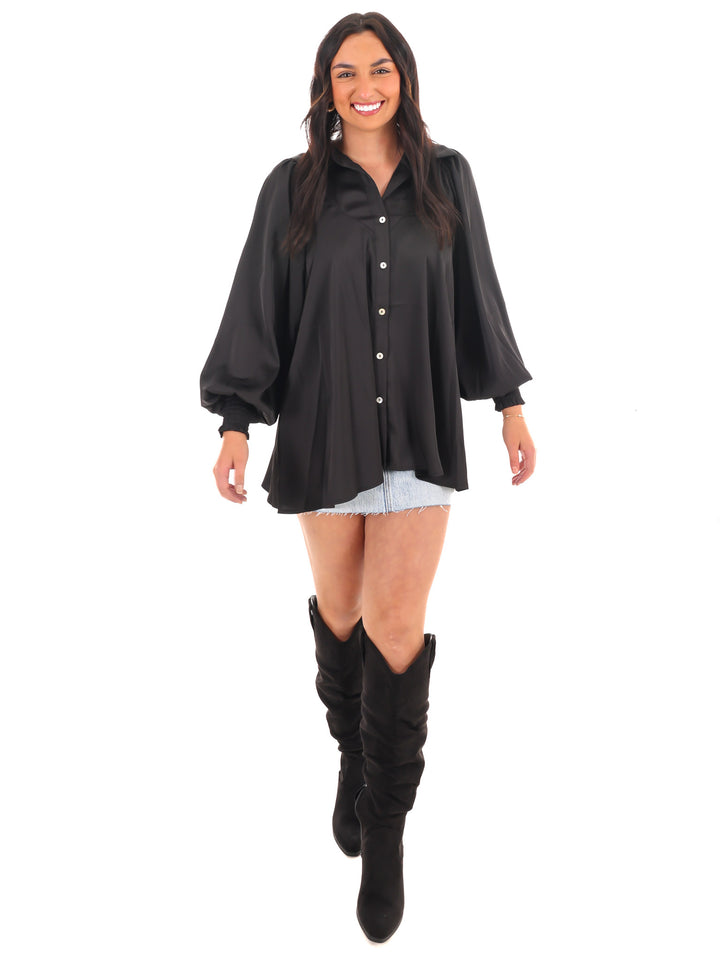 Soft Satin Loose Fit Top