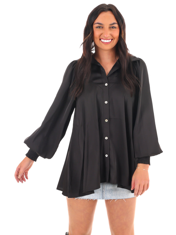 Soft Satin Loose Fit Top