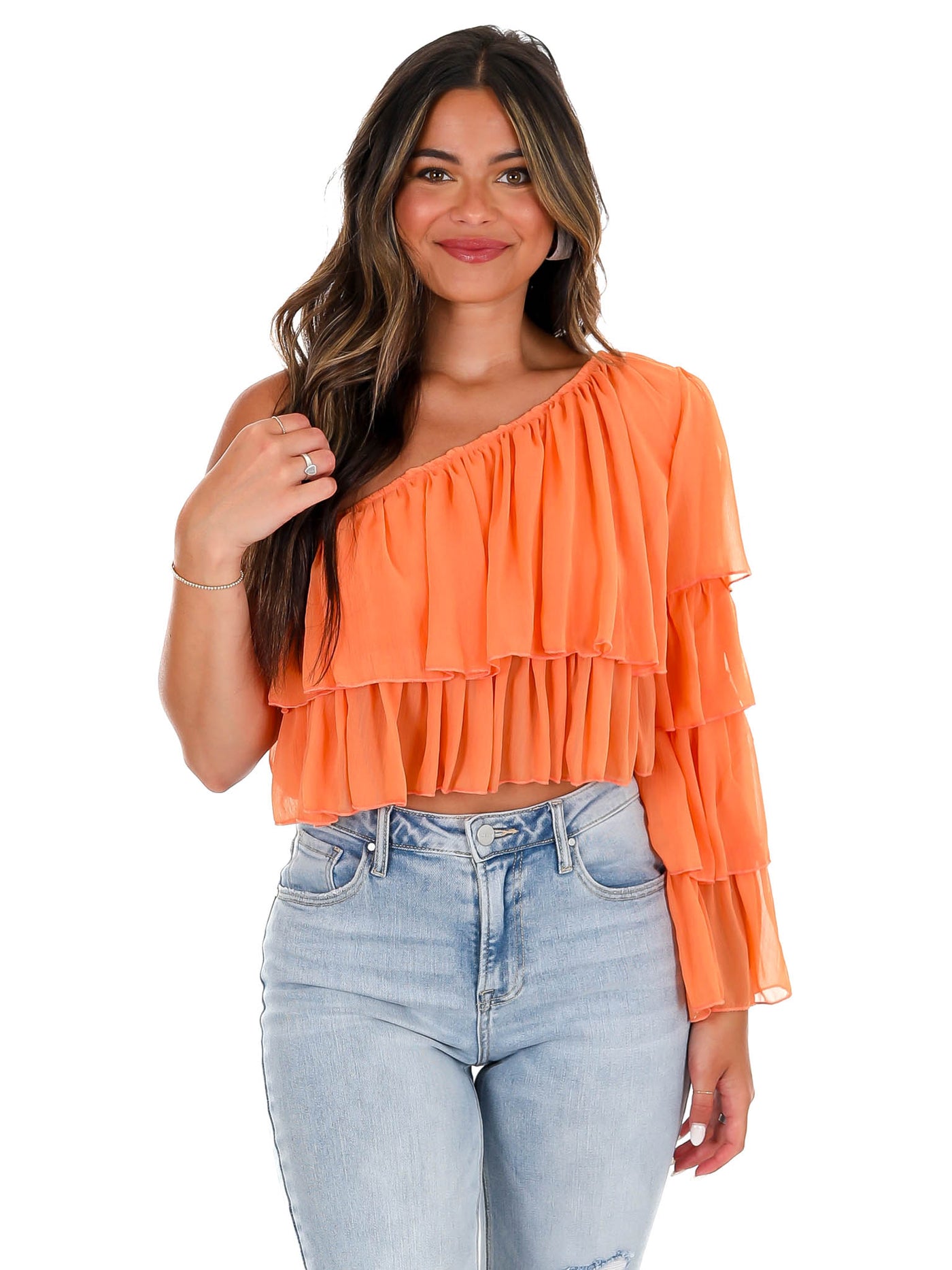 Having A Ball Tiered One Shoulder Top