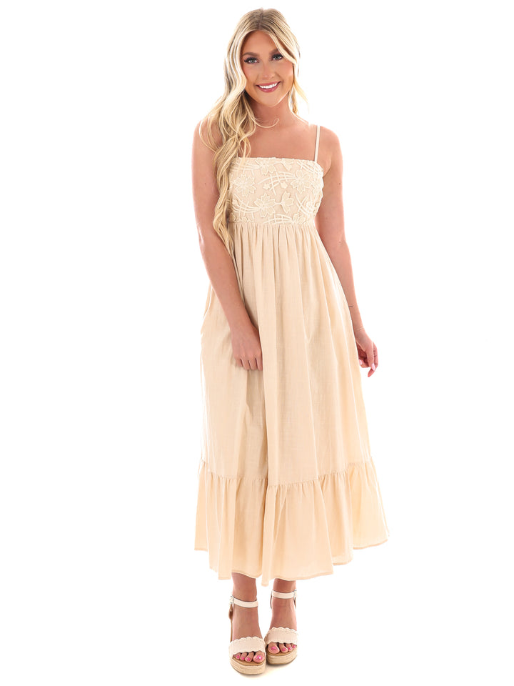 Lakeside Breeze Embroidered Midi Dress