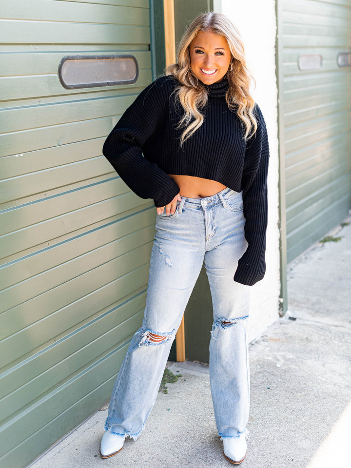 Switching Sides Turtleneck Crop Sweater