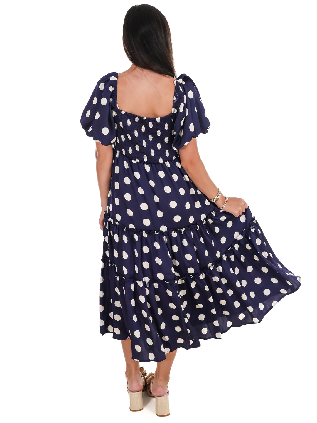 Sunday Brunch Polka Dot Midi Dress