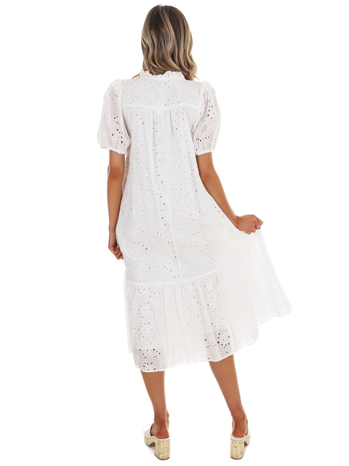 Meant to Be Eyelet Midi Dress