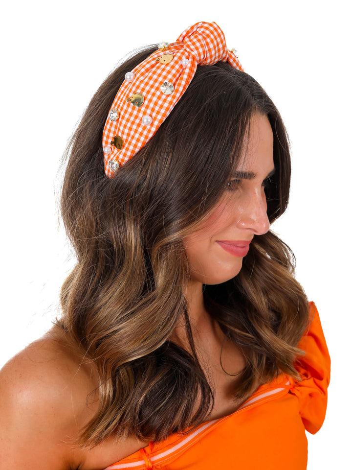 Helmet Gingham Knot Headband