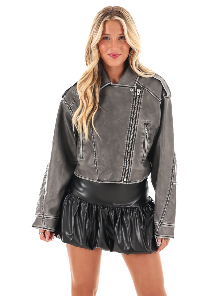 Street Chic Faux Leather Jacket