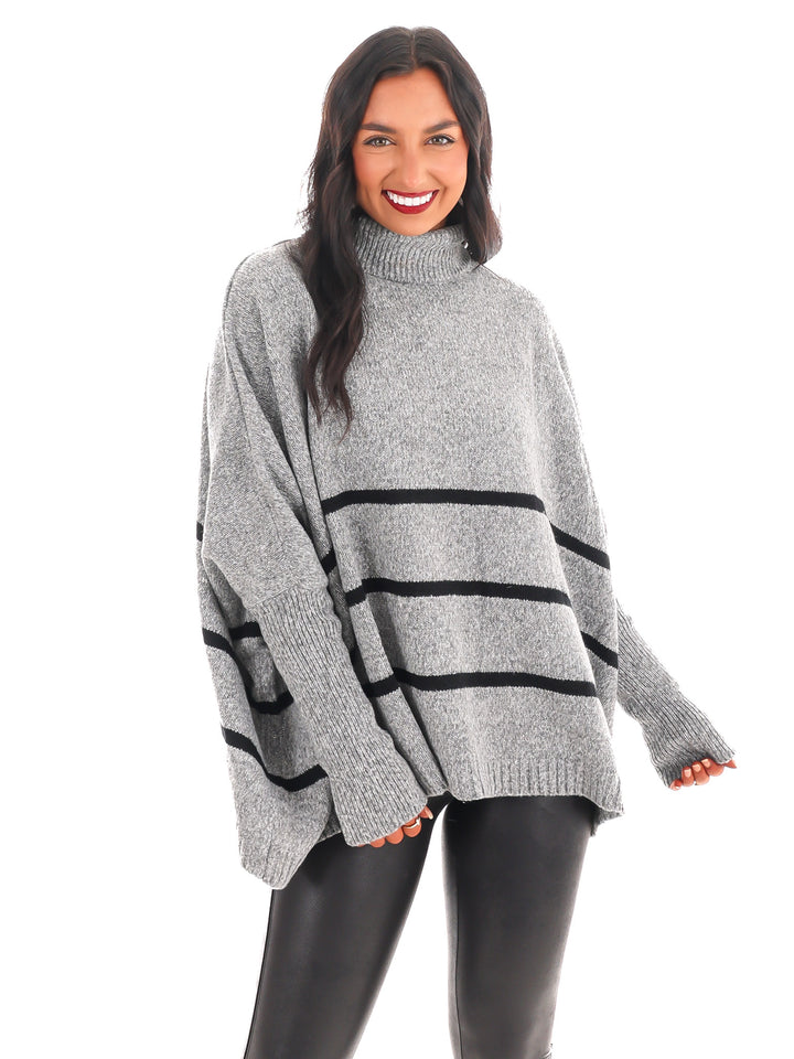 Easy Days Stripe Turtleneck Sweater Doorbuster