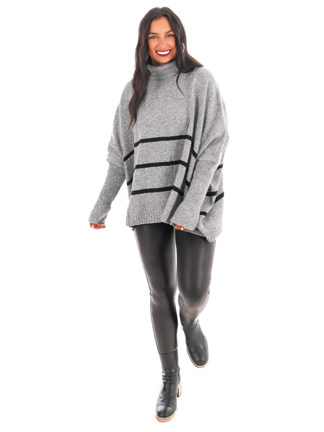 Easy Days Stripe Turtleneck Sweater Doorbuster